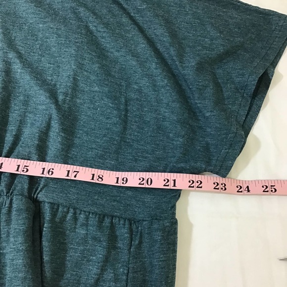 BLOOMCHIC 14-16 1x plus green jersey round neck short sleeve midi dress NWT  B24 - Picture 5 of 8